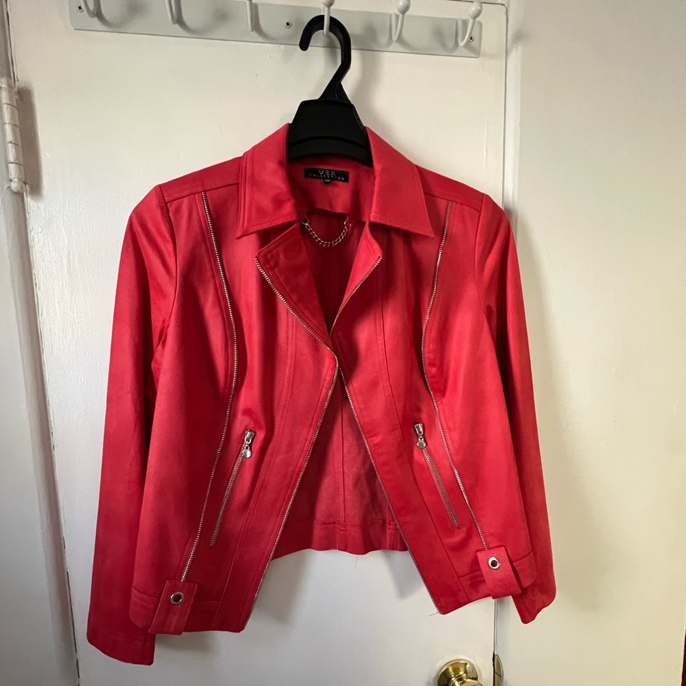 Vex Collection Faux Suede Red Jacket